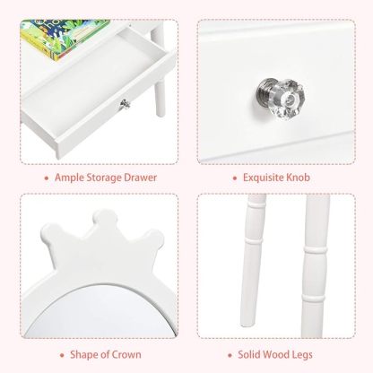 Crown Shape Princess Makeup Dressing Table and Chair Set