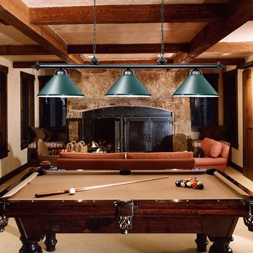 Pool Table Light, 59” Hanging Billiard Lights, Adjustable Kitchen Island Lighting Fixture for Billiard Bar Table, Green