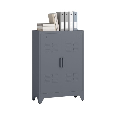 Industrial Storage Cabinet, Steel Garage Cabinet with Double Doors and Adjustable Shelves