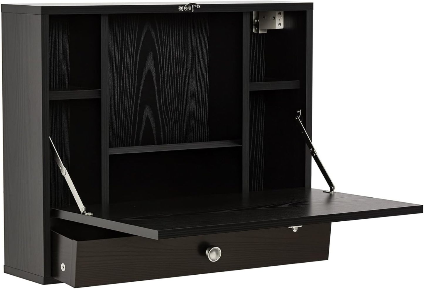 23.5 x 6 x 19.75 Inch Floating Desk with Foldable Tabletop, Space Saving Computer Writing Table