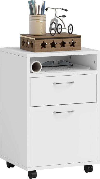 Mobile Storage Cabinet Organizer with Drawer and Cabinet