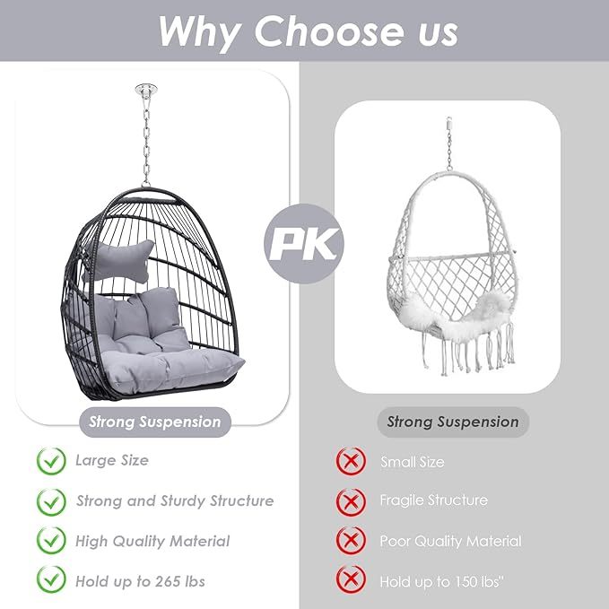 Hanging Egg Chair Without Stand Swing Hammock Egg Basket Chair