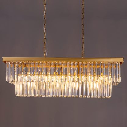 9-Light Crystal Chandelier 34.5 inch, Contemporary Modern Chandeliers Adjustable for Living Room