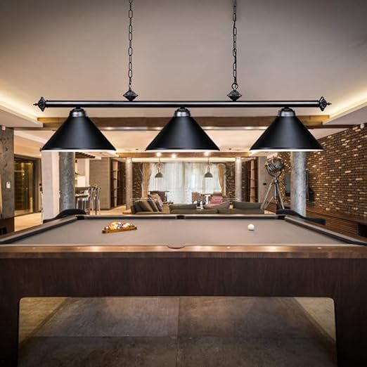 3 Light Pool Table Light, Vintage Retro Kitchen Island Pendant Light with Matte Black Shade, Modern Industrial Chandelier