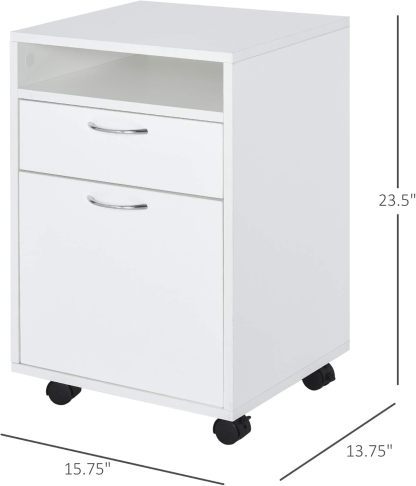 Mobile Storage Cabinet Organizer with Drawer and Cabinet