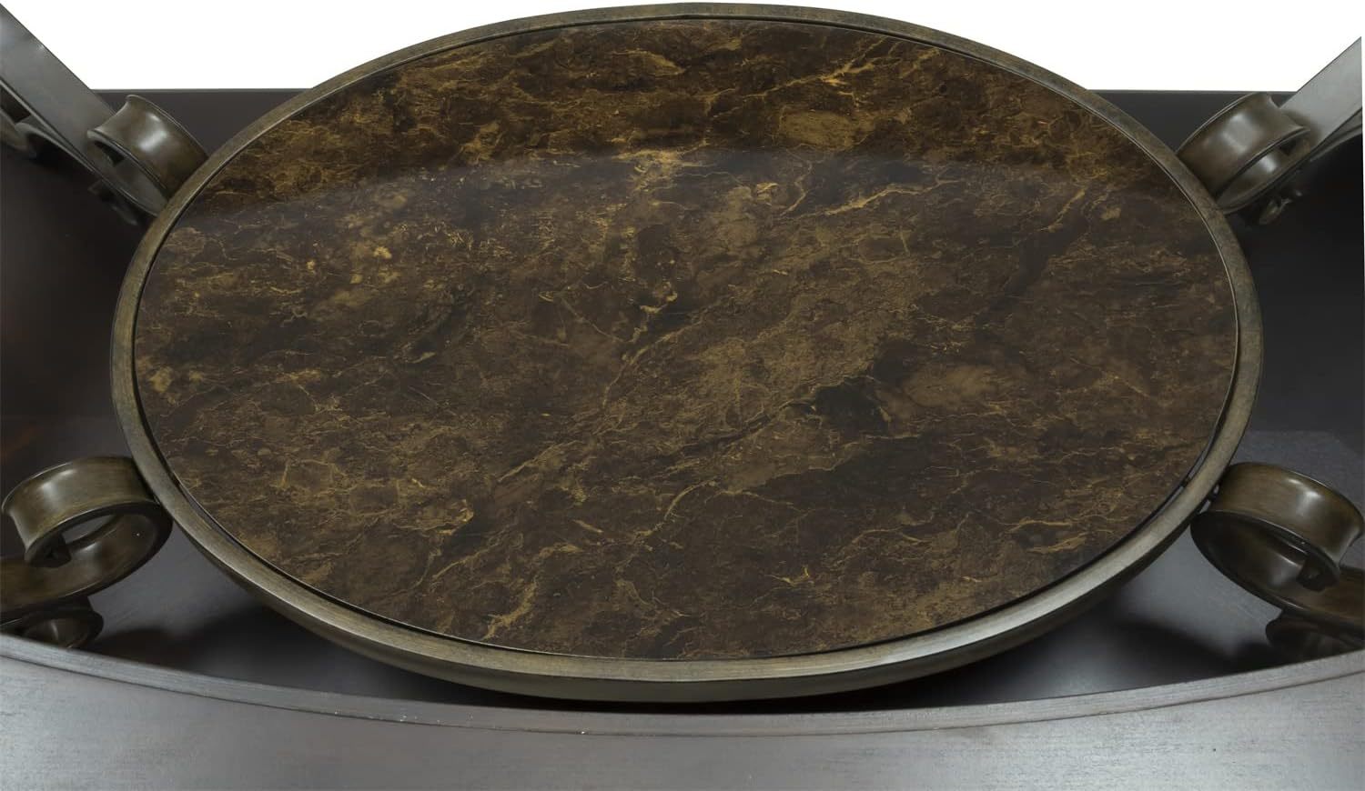 2-Tier Brown Vintage Wooden Coffee Table Retro Glass Table Top