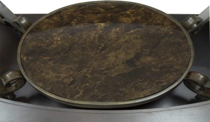 2-Tier Brown Vintage Wooden Coffee Table Retro Glass Table Top