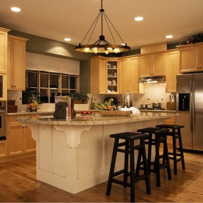 Farmhouse Chandelier Diam 38'', Large Wagon Wheel Chandelier Wild West for Dining Room