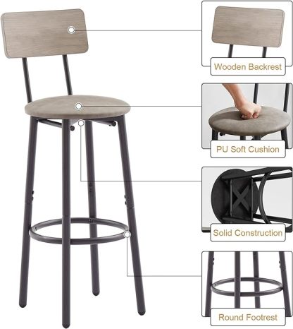 Bar Table and Chairs Set for 4, 5-Piece Rectangle Pub Bistro Table