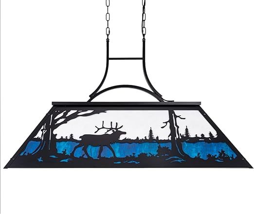 Tiffany Pool Table Light 3 Lights, Rustic Bear Chandelier for Kitchen Island, Cabin, Billiards Table Lamp