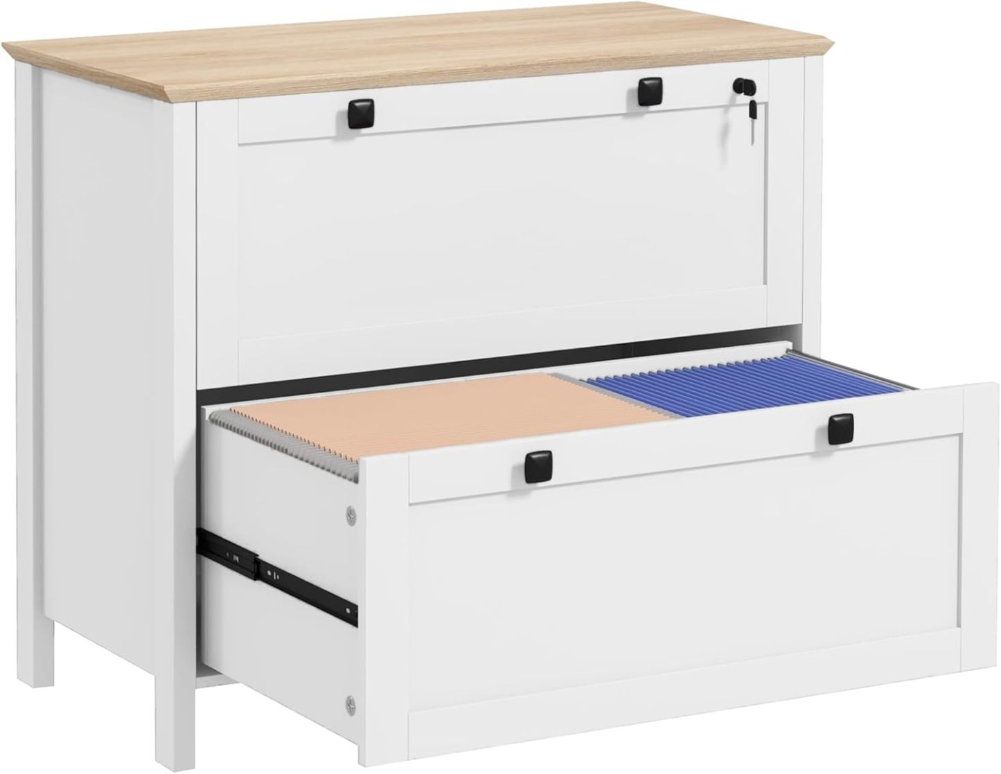 2 Drawer File Cabinet with Lock, Lateral Filing Cabinet with Keys