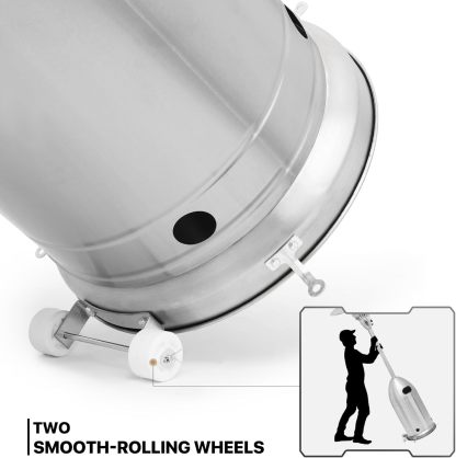 41000 BTU Propane Patio Heater with Wheels and Stainless Steel Burner Outdoor Patio Heater for Commercial Use, Residential, Garden, Backyard, Porch, Deck, Balcony (Silver)