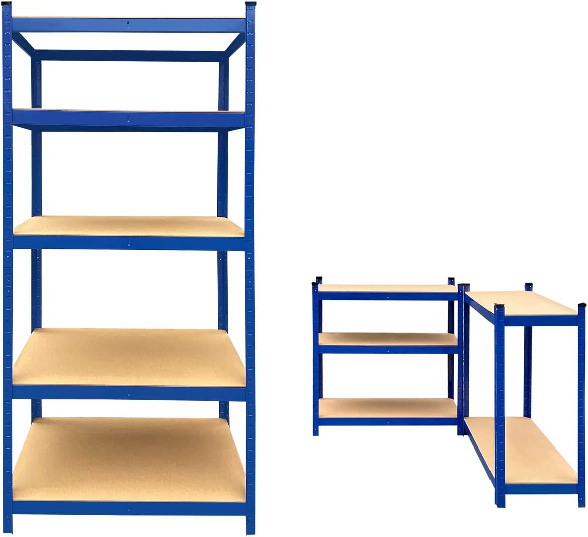 5-Shelf Shelving Storage Unit Heavy Duty 750 kg Capacity Metal Organizer