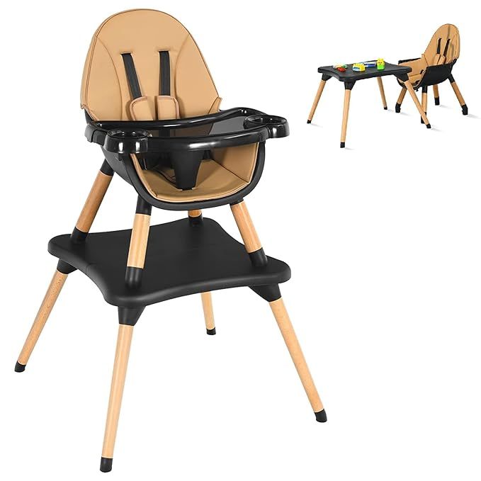 5-in-1 Convertible Wooden Highchair for Babies and Toddlers/Table and Chair Set