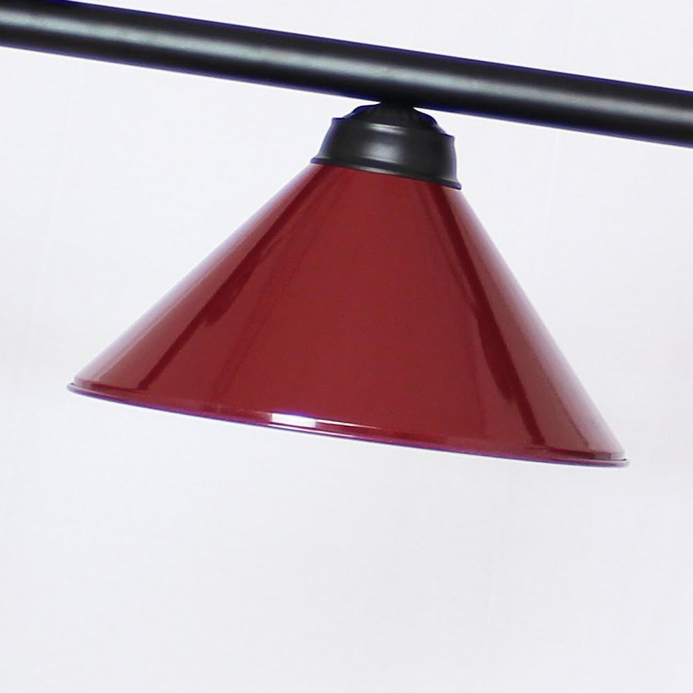 Pool Table Lights for 8'/9' Table with 3 Metal Shades, Billiard Lamp for Man Cave, Game Room, Kitchen Island Light for Restaurant Or Dining Room (Burgundy, 59 inch-3 Lights)