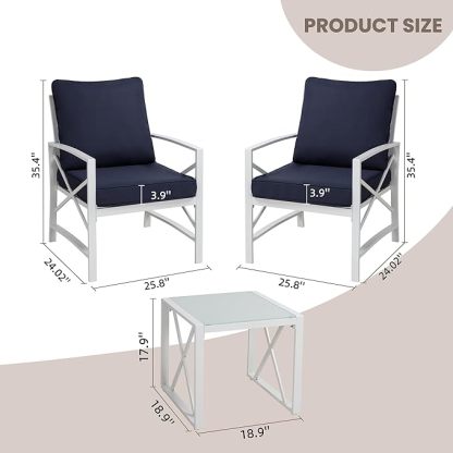  Modern Outdoor Metal Chair Conversation Furniture Set with Coffee Table for Patio