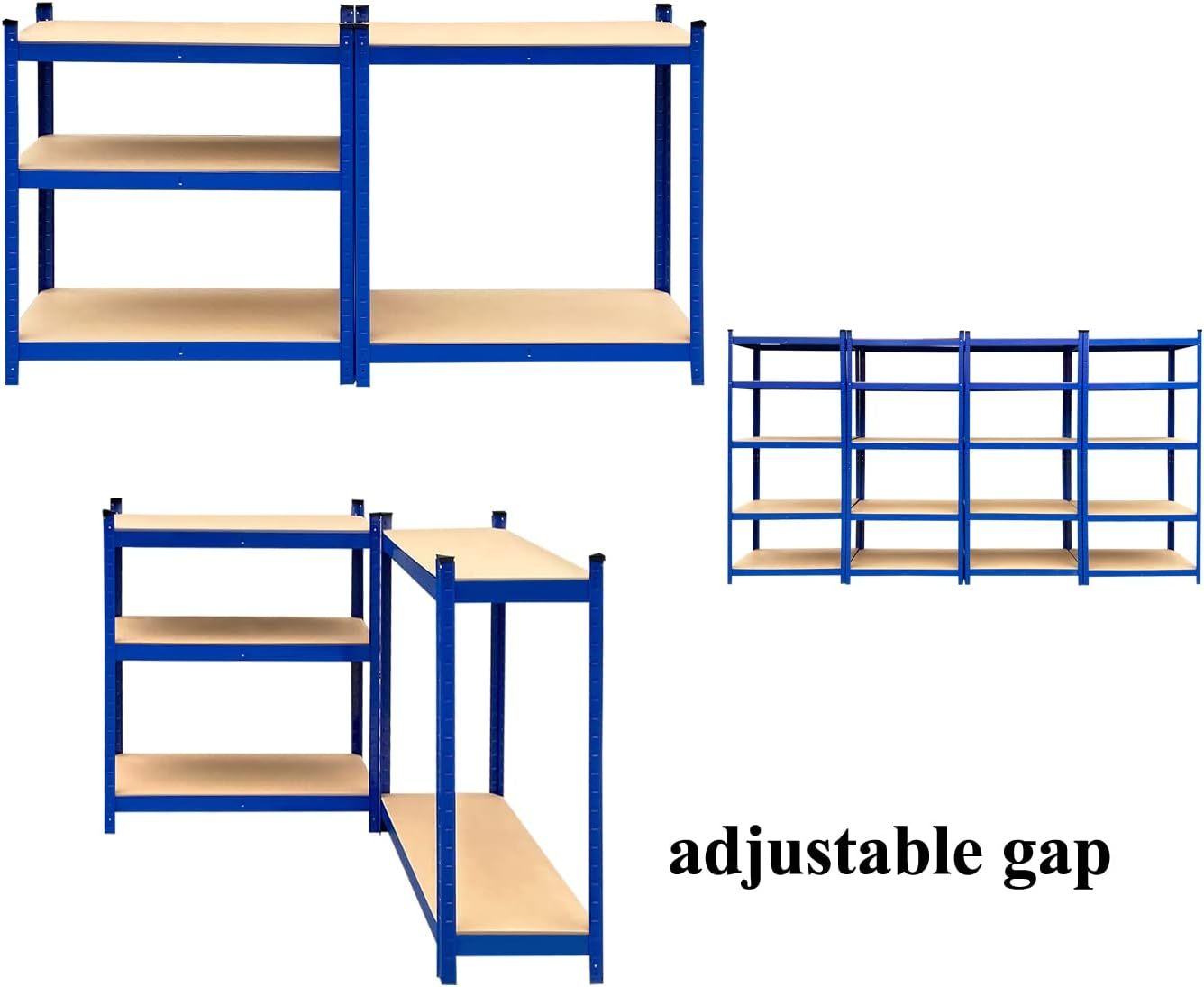 5-Shelf Shelving Storage Unit Heavy Duty 750 kg Capacity Metal Organizer