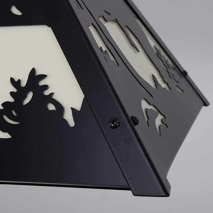 Tiffany Pool Table Light 3 Lights, Rustic Bear Chandelier for Kitchen Island, Cabin, Billiards Table Lamp