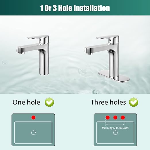 Bathroom Sink Faucet Polished Chrome Single Handle Brass 1 Hole Basin Mixer Tap Deck Mount Vessel Sink Faucets Lavatory Vanity Bathroom Faucets Deck Plate Pop Up Drain Included