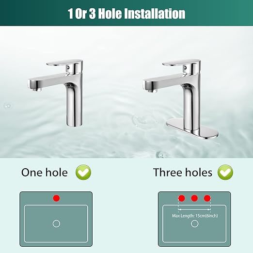 Bathroom Sink Faucet Polished Chrome Single Handle Brass 1 Hole Basin Mixer Tap Deck Mount Vessel Sink Faucets Lavatory Vanity Bathroom Faucets Deck Plate Pop Up Drain Included