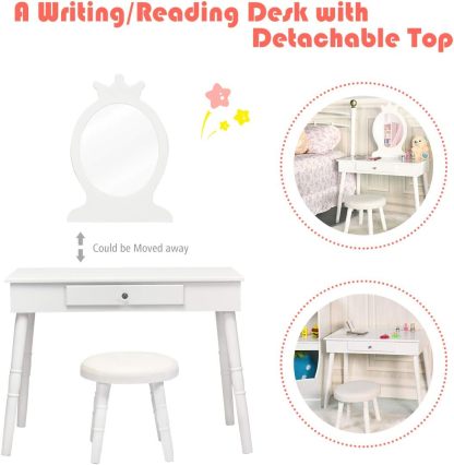 Crown Shape Princess Makeup Dressing Table and Chair Set