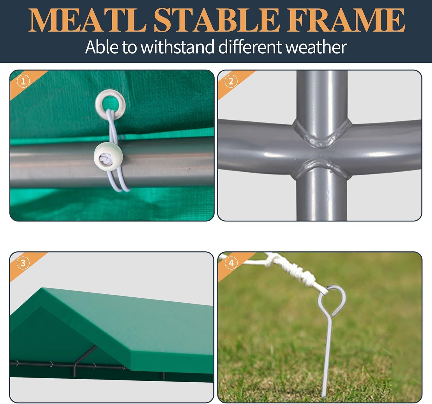 10x20ft Heavy Duty Carport with UV Resistant Canopy, Powder-Coated Steel Frame