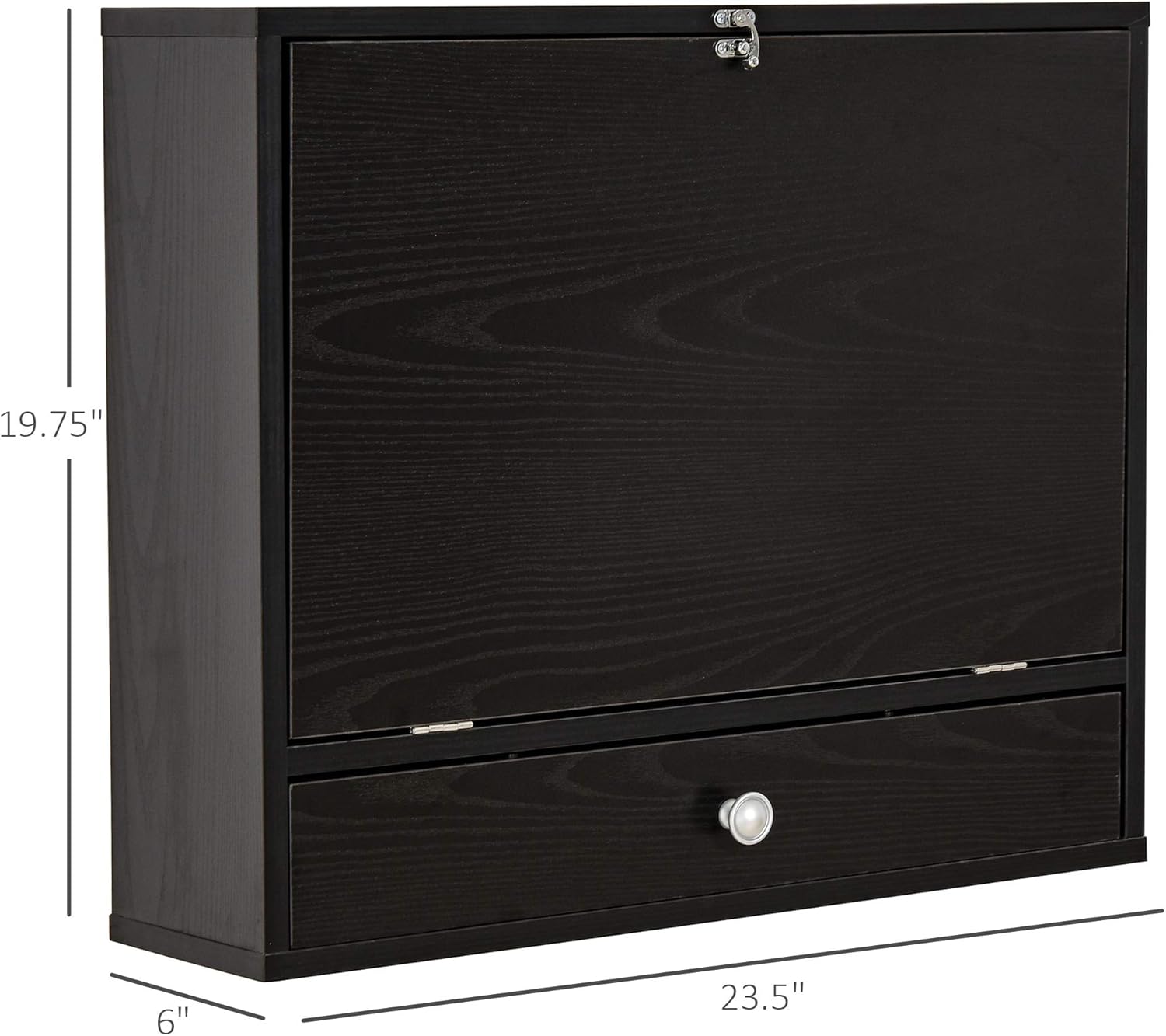 23.5 x 6 x 19.75 Inch Floating Desk with Foldable Tabletop, Space Saving Computer Writing Table