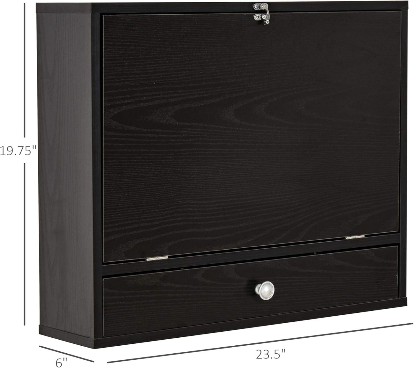 23.5 x 6 x 19.75 Inch Floating Desk with Foldable Tabletop, Space Saving Computer Writing Table