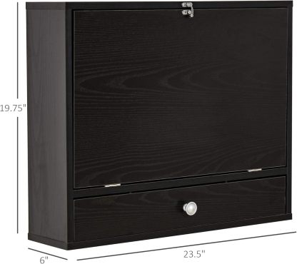 23.5 x 6 x 19.75 Inch Floating Desk with Foldable Tabletop, Space Saving Computer Writing Table