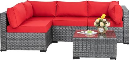 Wicker Rattan Outdoor Patio All Weather Furniture w/Removable Cushions