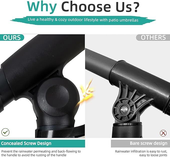 Crank and Cross Base, Outdoor Cantilever Hanging Umbrella