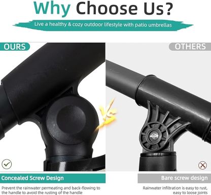 Crank and Cross Base, Outdoor Cantilever Hanging Umbrella