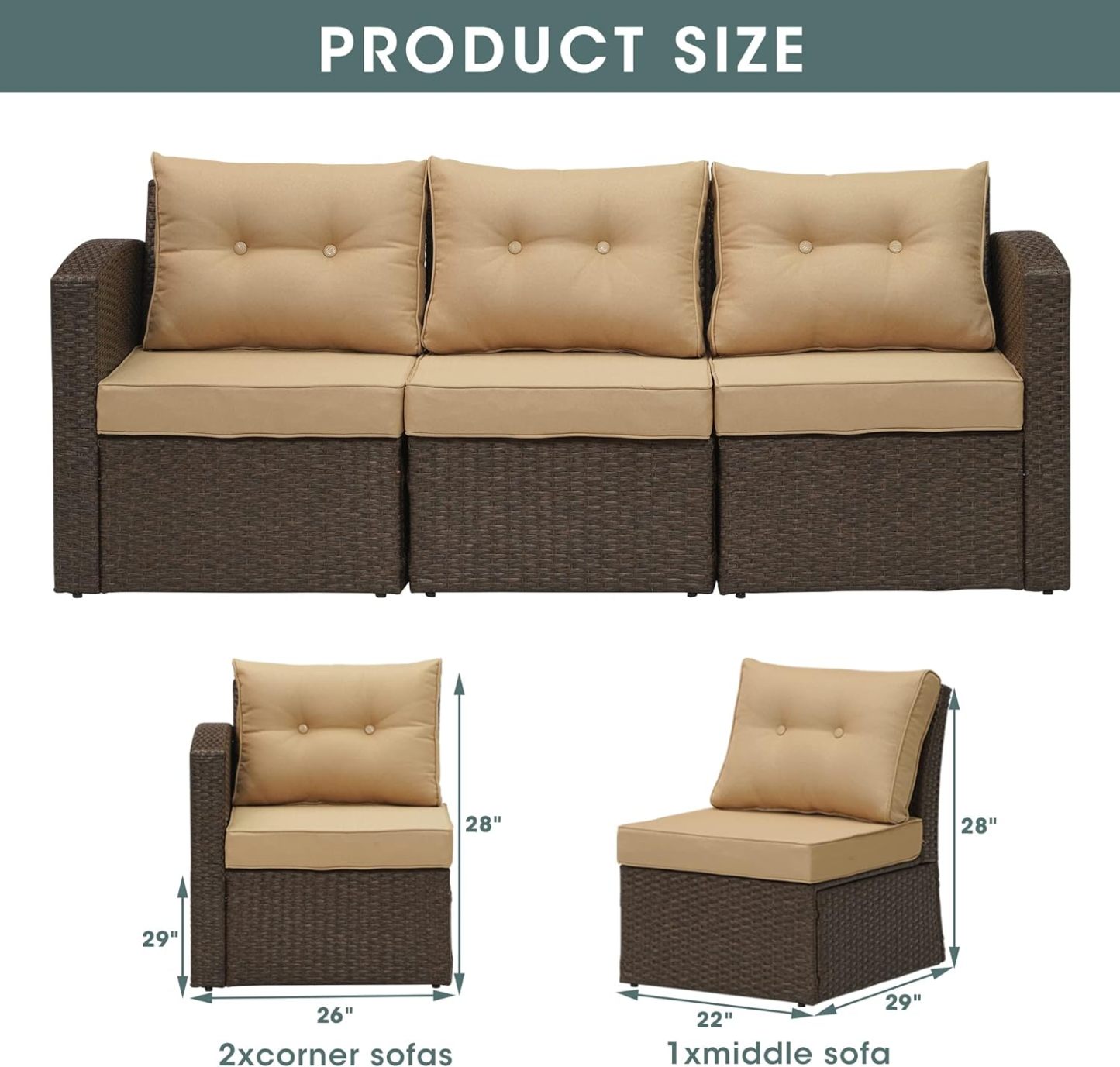 Sand Sectional, Brown/Beige