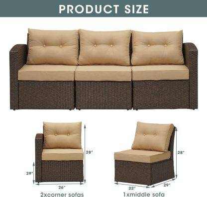 Sand Sectional, Brown/Beige