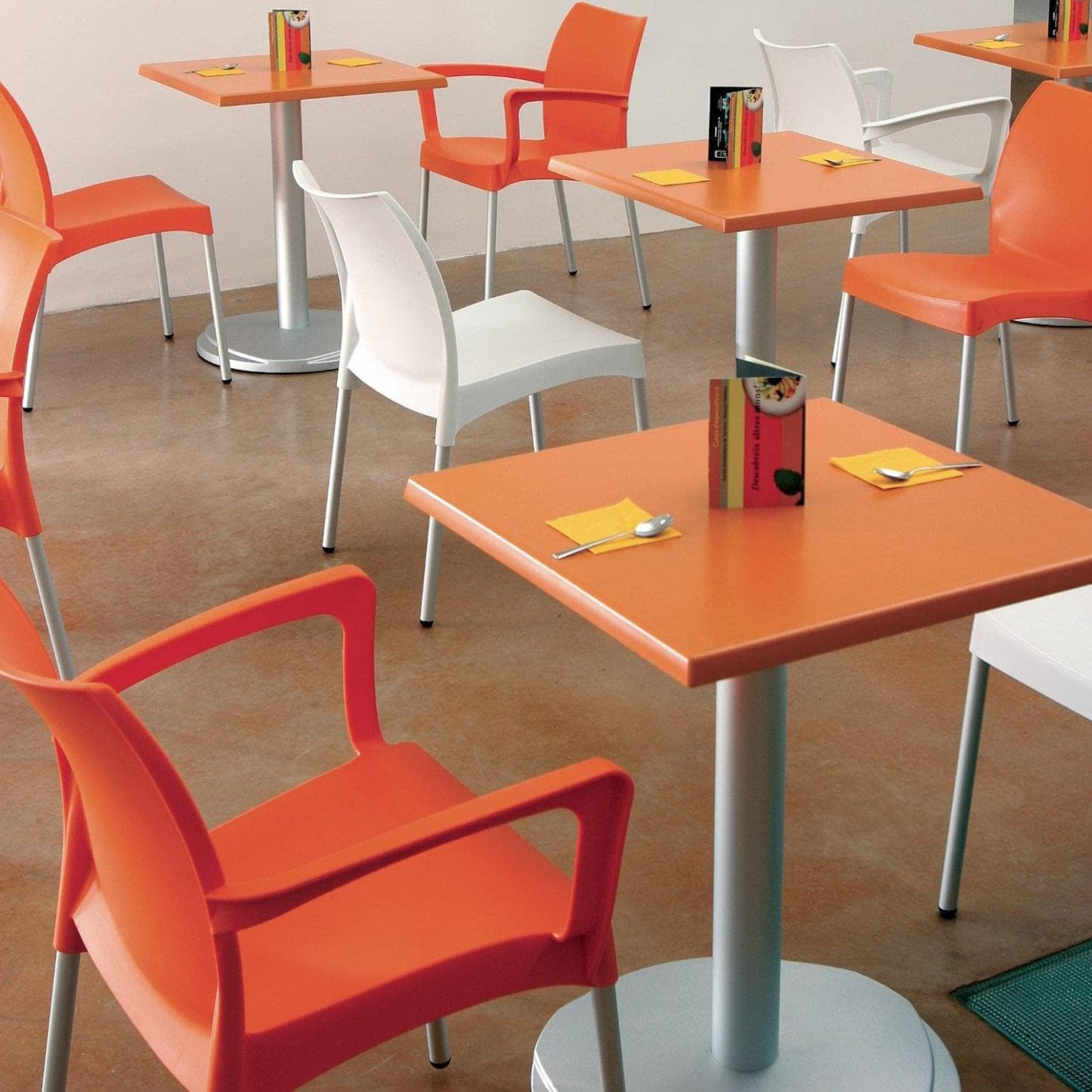 Resin Outdoor Arm Chair in Orange (Set of 4)