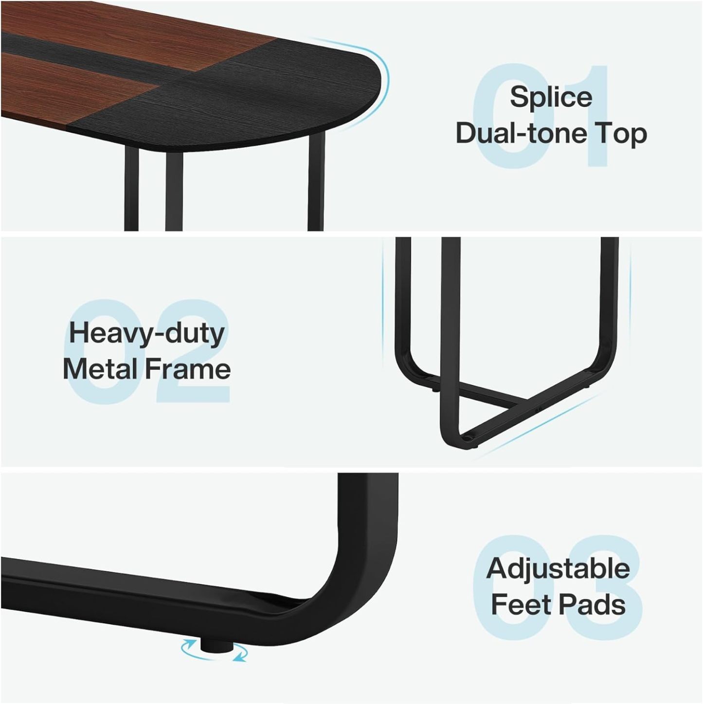 6FT Conference Table, Large Conference Room Table, Modern Oval Shaped Meeting Table for Seminar 35.43"D x 70.86"W x 29.52"H