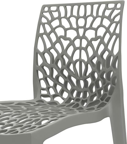 Armless Dining Chairs, Gray, Set of 2