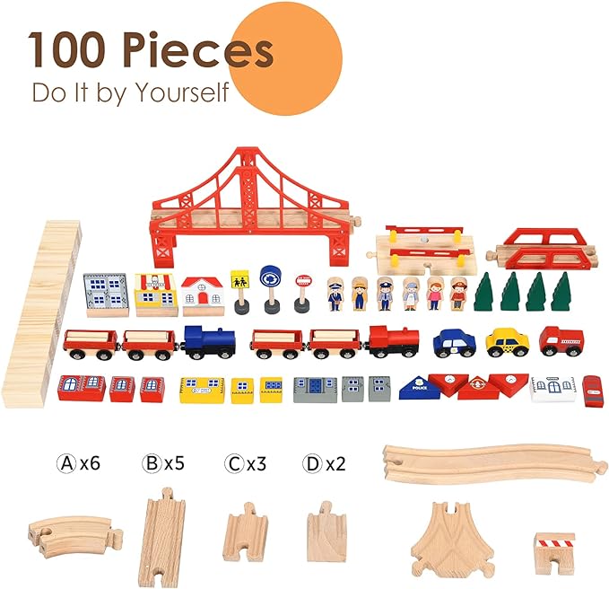 Wooden Kids Activity Table with Storage Drawer, 100 Multicolor Pieces