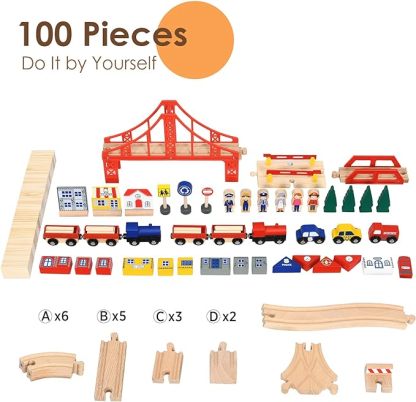 Wooden Kids Activity Table with Storage Drawer, 100 Multicolor Pieces