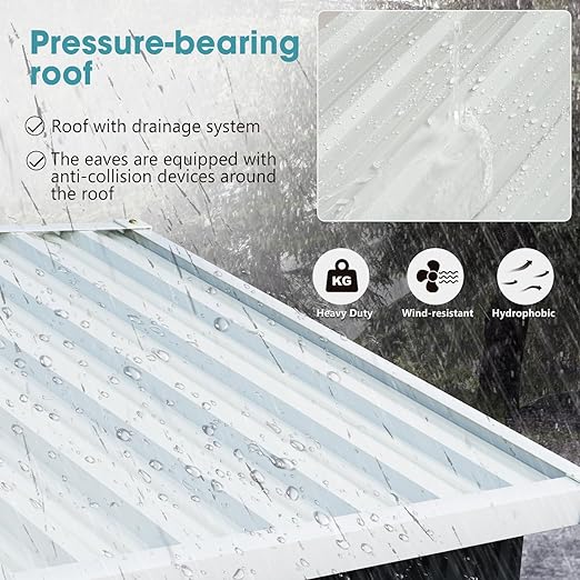 5.4x2.9FT Outdoor Storage Shed, Metal Tool Shed with Sloping Roof and Lockable Door for Backyard, Outside Lawn Storage Sheds for Backyard Patio,Black