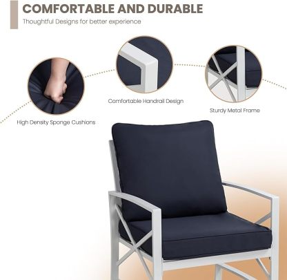  Modern Outdoor Metal Chair Conversation Furniture Set with Coffee Table for Patio