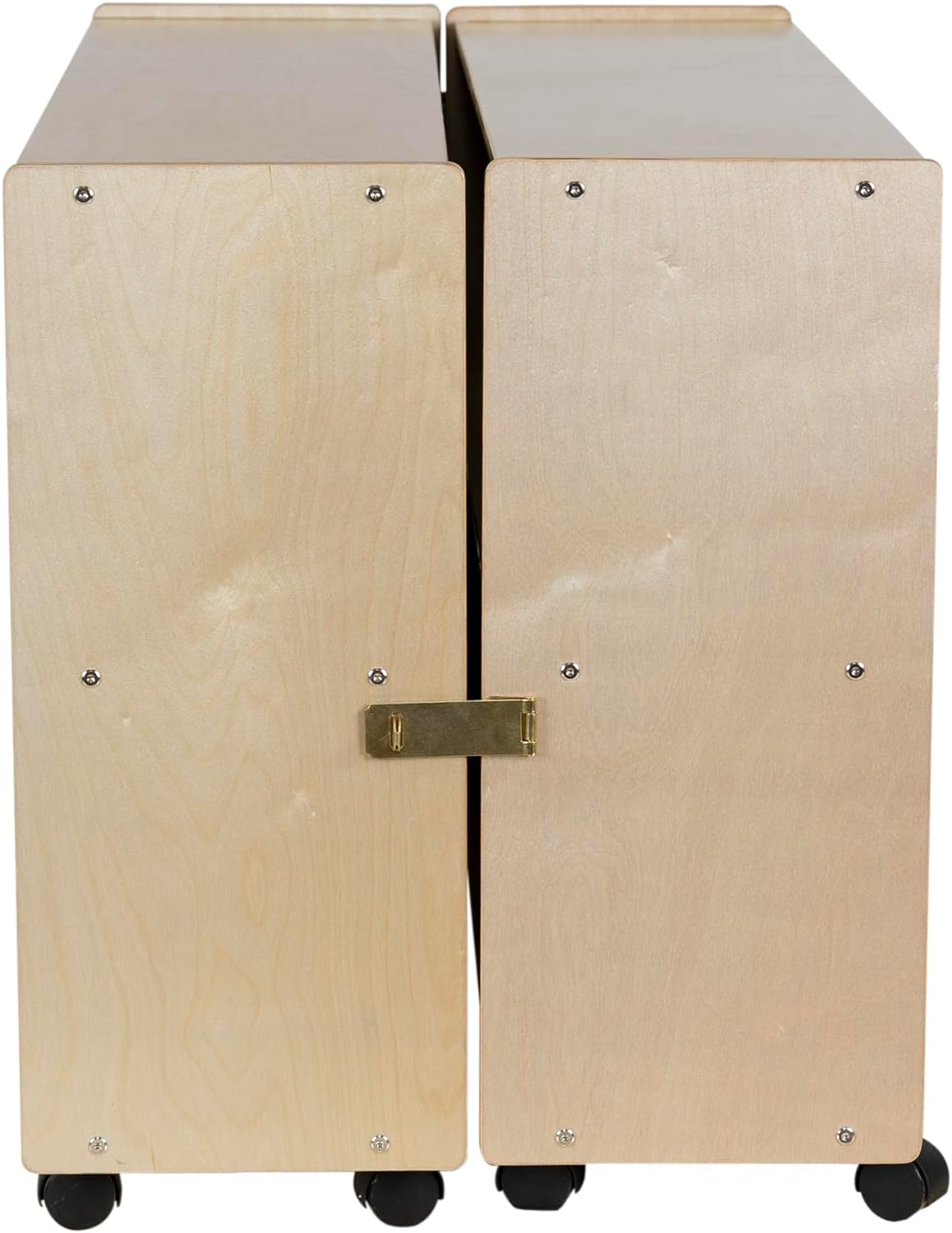 Birch Wood Folding Bookcase with Casters, Toy Organizer