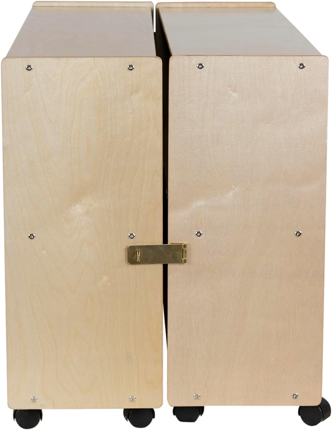 Birch Wood Folding Bookcase with Casters, Toy Organizer