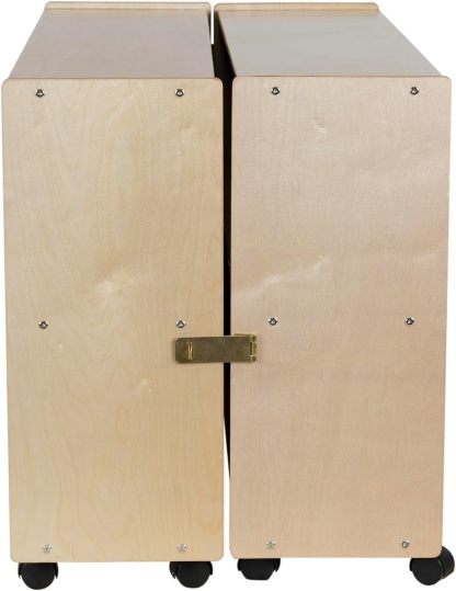 Birch Wood Folding Bookcase with Casters, Toy Organizer