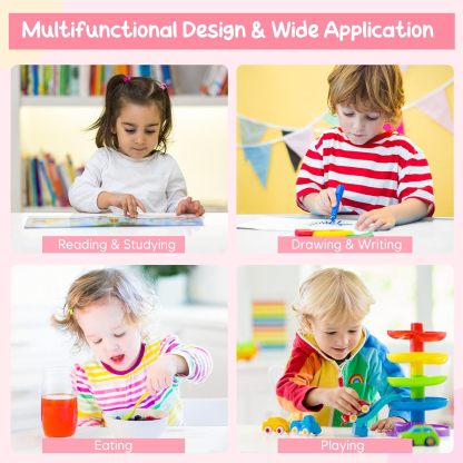 Kids Table and Chair Set, Wooden Children Activity Table and 2 Chairs