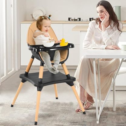 5-in-1 Convertible Wooden Highchair for Babies and Toddlers/Table and Chair Set
