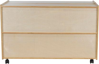 Birch Wood Folding Bookcase with Casters, Toy Organizer