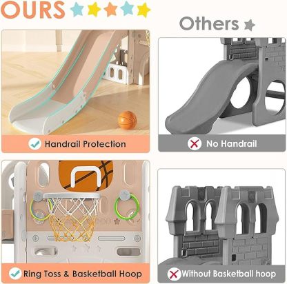 9 in 1 Toddler Slide, Kid Slide for Toddlers Age 1-3 with Ring Toss