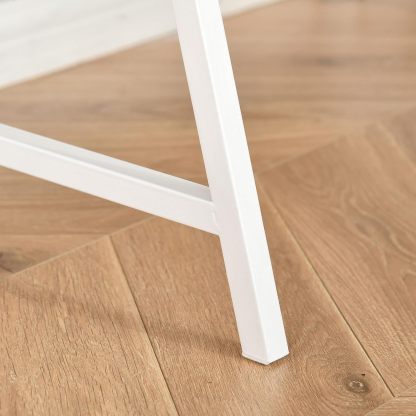 Computer Desk with A Frame for Small Spaces, Writing Table with Drawer and Storage Shelves