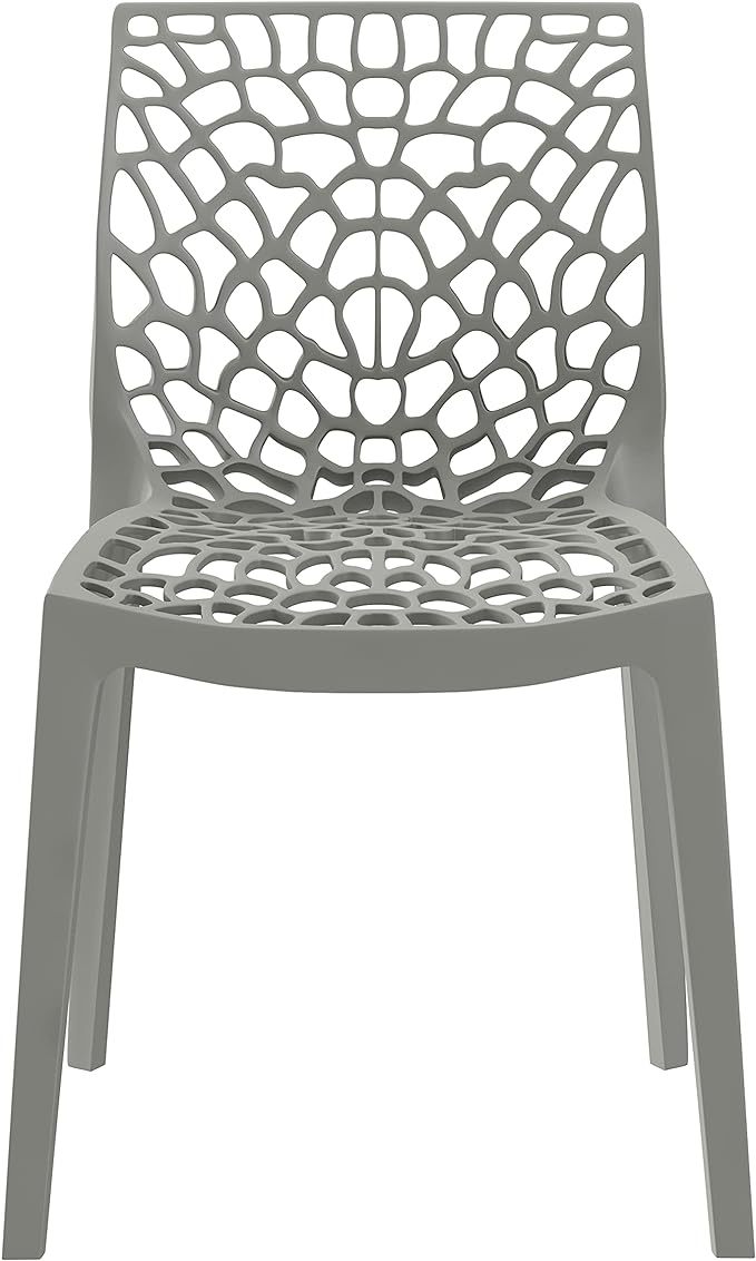 Armless Dining Chairs, Gray, Set of 2